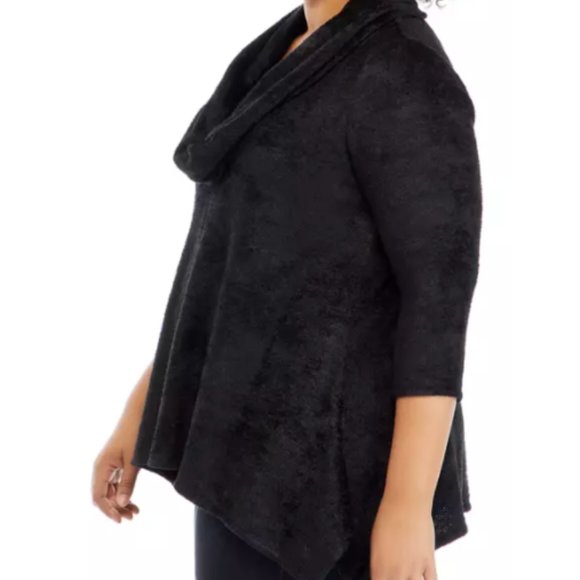 New Directions Womens Hacci Cowl Neck Sweater Black (XL) - Picture 3 of 3